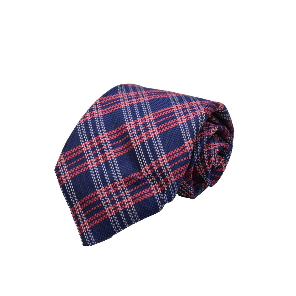 Hugo Boss Selection Blue & Pink Plaid Silk Tie